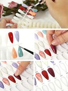 160/216/320 Colors Marbling Nail Display Book Nail Polish Books With Fake Nails Tips False Nails Styles Showing Book Nails Tool,1pc Nail Display Book * False Nail * Number Stickers/SetChristmas