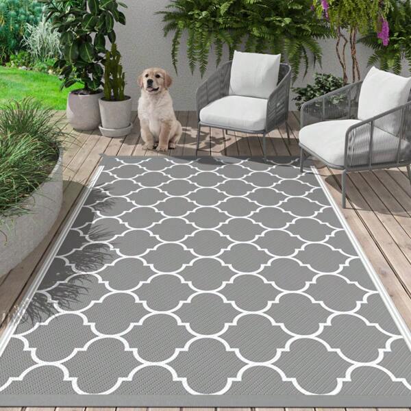 Outdoor Rugs Easy Clean, Reversible Mats, Outdoor Area Rug, Plastic Outside Carpet, Eeometric Rv Mat For Patio Camping Rv Picnic Backyard Deck Balcony Porch Beach,Garden Decoration