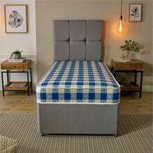 eXtreme Comfort Kids Mattress - 6" Deep, Medium Comfort, Durable Foam & Spring Support, Blue Check Design - Blue - View 4
