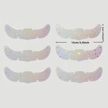 6张闪光雀斑全息贴纸，心形雀斑纹身贴纸，防水临时纹身贴纸，带有闪光星星心形点状图案，适合成人，可用于派对、节日、日常妆容等。 - 彩色 - 查看 7