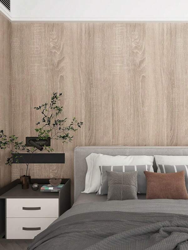 1 Roll Vintage Wood Grain Wallpaper, Waterproof, Removable And Self-Adhesive, For Decorating Living Room, Kitchen, Bedroom, Dorm, Furniture Renewal