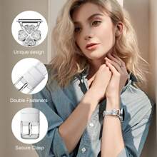 Correa de reloj para mujer compatible con Watch 7/6/5/4 (40mm/45mm) y Classic (43mm/50mm) y Pro (45mm) - Diseño de diamante de trébol de cuatro hojas de la suerte - Correa delgada, transpirable y cómoda - Elegante, de moda y lindo en múltiples colores - A prueba de sudor e hipoalergénica - Banda de repuesto premium para negocios/citas/boda/uso diario - El mejor regalo para ella