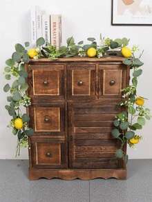 1/2 件人造绿桉树叶花环，树脂假柠檬花环，悬挂常绿藤蔓，适用于夏季门廊、墙壁、壁炉、餐桌、婚礼、花园、农舍、家居装饰、房间装饰、假植物 - 36目桃心9葉檸檬藤條 - 查看 5