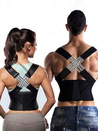 1pc Adjustable Breathable Posture Corrector, Belt With Lumbar Support , Improve Spine Alignment For Office/Home/Gym Use, Invisible Back Brace, For Healthy Posture Exercise Waist Belt Suitable For Workout Home Sports And Walk