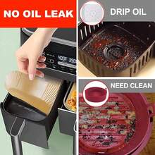 New-2025- Air Fryer Liner Rectangular For  Foodi Dual Basket 8QT 10QT, Bella Air Fryer Accsori, Air Fryer Liners 4 Qt Rec, 125Pcs Parchment Paper Liners For DZ201,DZ, FG551 - 接收 8.6x 5.5 - 查看 7