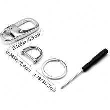 Metal Keychain Car Fob Key Chain Holder Clip With Detachable Valet Key Ring & Anti-Lost D-Ring For Men And Women - Gunmetal - Metal - View 6