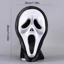 1pc Halloween Scream Ghost Mask, Scary Horrific Face Mask For Halloween Costume Party Decorations - Multicolor - View 9