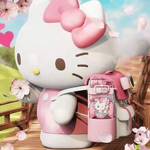 MINISO Sanrio Hello Kitty Sakura Punk Double Drink Cup 520mL/17.59oz, Stereo PVC Cup Cover, Double Drink Mode, Safety Lock, Detachable Strap, Suitable for Travel Carrying and Daily Hydration (1 PC) - 粉色 - 查看 4