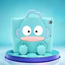 1 件全新 Sanrio 正版 Hangyodon 3D 印花保护壳，适用于 iPad 系列的柔软硅胶保护套，配有卡通印花挂绳 - 藍色 - 查看 1