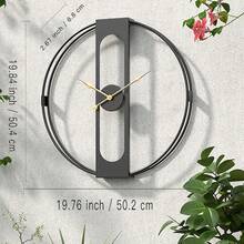 1pc 20-Inch European & American Style Simple Iron Painted Large Wall Clock, Modern Fashion Double-Layer Material Wall Decor Clock Suitable For Living Room, Hall, Exhibition Hall, Silent Non-Ticking Clock, Villa Wall Decoration Clock, Gift Home Decor Room Decor
