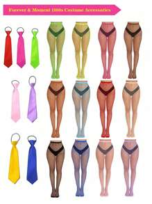 2 PIEZAS Un par de calcetines de red elegantes para mujer combinados con un lazo corto. Esta combinación sirve como una opción ideal para varias ocasiones, incluyendo la temporada de regreso a clases, fiestas, festivales de música de los años 80 y el Día de San Valentín. Halloween