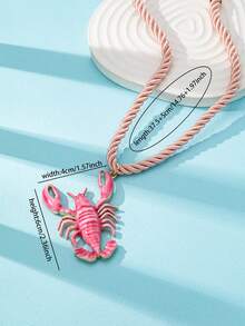 1 件夏季海滩风格龙虾吊坠贝壳项链，度假氛围绳项链带海饰，适合日常佩戴的女士珠宝，适合海边派对 - 彩色 - 查看 7