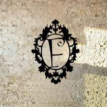 Monogram Door Ger- Metal Initial Door Decor- Personalized Name Sign- Metal Wall Decor|Wrought Iron Plaques|Metal Signs|Funny Unique Gift For Her - Black - View 3