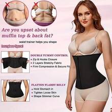 可调节腰部支撑带 - 透气聚酯纤维混合背部训练带，带钩和圆形扣，手洗健身护具，提高运动表现，健身器材 - 黑色 - 查看 3