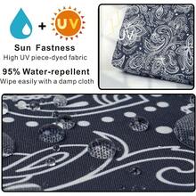 Local Delivery- Outdoor Cushion Slipcovers Waterproof 4 Pack Patio Chair Seat Cushion Covers With Zipper And Tie, 22 X 20 X 4 Inch, Replacement Cover Only - Slate Grey Paisley - View 2