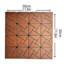2 Pcs 3D Mosaic Groove Art Design Self-Adhesive Decorative Wall Stickers, Suitable For Living Room, Kitchen, TV Background, Waterproof & Mildew-Proof Wall Paper, Size: 2pcs*11.8in*11.8in - Multicolor - View 18
