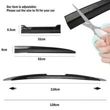 Carbon Fiber Look Rear Trunk Lip Spoiler Wing For Chrysler 300, 300C, And SRT8 Sedans - Default - View 2
