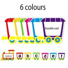 hoojojo 36Pcs Splicing Train Alphabet Word Cards,26 Double-Sided Dry Erase Puzzle Cards,Writable ABC Flashcards,Phonics Spelling Games,Interactive Classroom Activities,Montessori Educational Supplies,Early Learning Tools,Teacher Essentials,Back To School