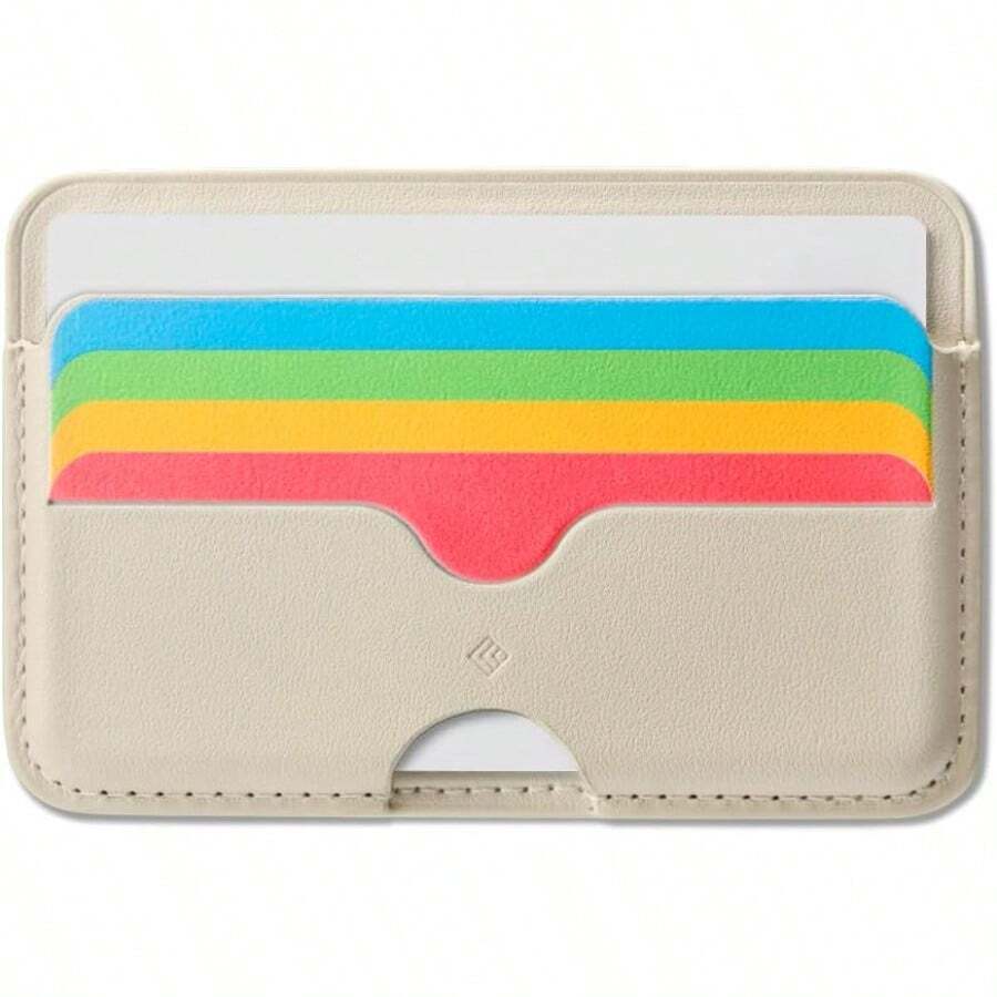 Caseology Folder Pop [Builtin Magnet NonSlip Silicone Pad] Vegan Leather Wallet Magnetic Card Holder Sleeve Compatible With Magsafe For IPhone 16 15 14 13 12 Series Rainbow - Rainbow - View 1