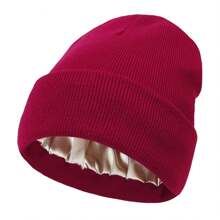 Women'S Silky Satin Beanie -Anti-Static, No Frizz, KnitCap For Winter Warmth