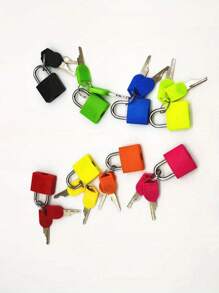 1 Peça Cadeado Durável de Cobre com 2 Chaves - Cadeado Anti-Furto Portátil para Bolsas de Viagem, Adequado para Malas, Mochilas, Camping e Trekking - Design Bicolor Preto e Rosa, Estrutura Elegante e Resistente, Acessório de Bagagem