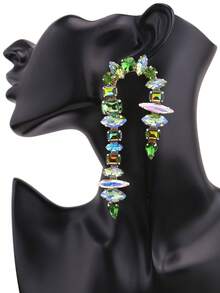 sehuoran 情人节礼物吊坠耳环闪亮流苏设计镶嵌水钻搭配日常服装派对配饰奢华珠宝 - Style 1 - 查看 15