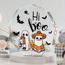 嘿，宝贝！可爱鬼魂亚克力牌匾 - 万圣节派对、家居书桌装饰 - 送给女儿和儿子的节日礼物