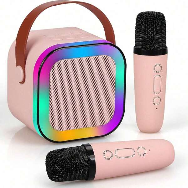 HITOZON Portable Wireless Karaoke Speaker With Wireless Microphone, HIFI Stereo Sound KTV Speaker System, Wireless Speaker With RGB Colorful LED Lights,Modified Voice,Karaoke Machine For Outdoor, Sports, Travel, Best Gift For Home Party,Birthday Gift