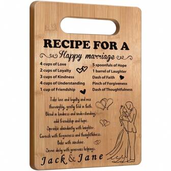 Custom Cutting Board Wedding Gift For Couple 2025, Bridal Shower Gifts For Bride And Groom Engagement, Happy Marriage Cutting Board, Gifts For Wedding Shower, Newlywed Mr And Mrs Gifts Bride To Be Gifts