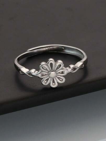FOREVER QUEEN 1 pezzo Anello per alluce regolabile in argento sterling 925 con fiore girasole per donne e ragazze
