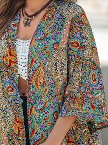 EMERY ROSE Paisley Print Batwing Sleeve Kimono Summer - Multicolor - View 6
