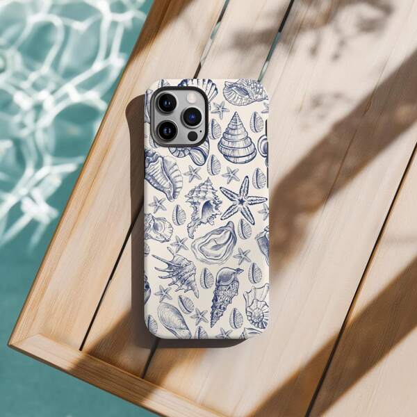Funda de teléfono dura de mantequilla salada con diseño de concha compatible con iPhone 16 Pro Max, 15 Plus, 14 Pro, 13, 12, 11