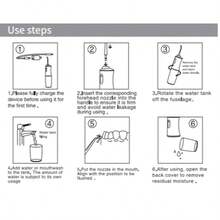 HYUNDAI Filo interdentale ricaricabile, pulitore per denti portatile e senza fili, irrigatore orale elettrico, 3 modalità, 4 ugelli, adatto per la cura orale domestica