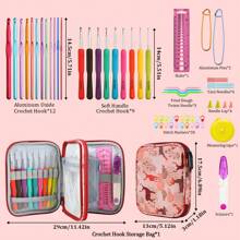New Crochet Hook Case Without Hooks And Accessories, Zipper Storage Organizer Bag With Web Pockets For Various Crochet Needles/Knitting Accessories/Crochet Hook Kit Tools, Lightweight, Easy To Hold