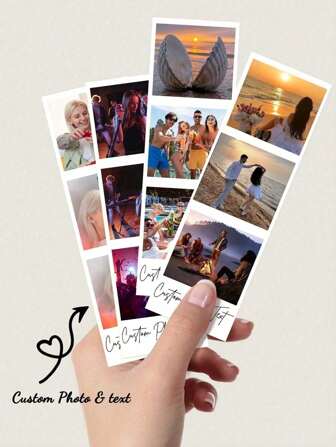 Anpassat foto, personlig fotogåva med 3 bilder, retrotryck, bröllopsminne, filmfotograferingspresent, anpassat fotobokmärke, personliga anpassade fotoremsor, omslag till bröllopsfotobås, filmram "spara kortet", redigerbar mall, personlig present, anpassad present till födelsedag, alla hjärtans dag-present