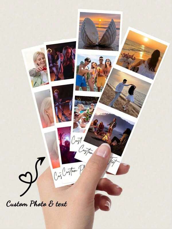 Custom Photo, Personalised Photo Gift With 3 Images, Retro Style Print, Wedding Keepsake, Film Photography Gift, Custom Photo Bookmark,Personalized Customized Photo Strips,Wedding Photo Booth Cover,Movie Frame Save The Card,Editable Template,Personalized Gift,Custom Gift For Birthday,Valentine's Day Gift