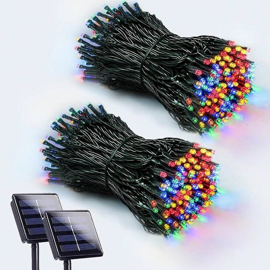 EEW 2pk Red White And Blue String Lights Outdoor Waterproof, Powered LED Patriotic Lights 200 LED, Tree Lights Independence Day Decor 4th Of July Memorial Day Decorations - Multicolor - View 1