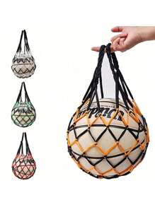 1 buc. Geantă de baschet din nailon durabilă, geantă portabilă de volei pentru fotbal, suport pentru minge sportivă pentru o singură minge, potrivită pentru articole sportive și accesorii pentru pungi de plasă, consumabile pentru jocuri mari pentru fanii fotbalului, consumabile pentru petreceri de fotbal, geantă de baschet, geantă groasă țesută, geantă de depozitare a mingii de baschet, geantă de baschet de mare capacitate, geantă de baschet pentru fotbal