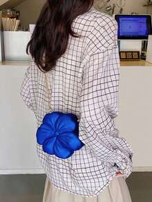 奢华闪亮 ABS 材质花形迷你手拿包手提包扣金属珠链单肩包女士派对迷人礼物，适合约会、购物、外出、通勤、日常搭配、时尚小众设计、女包、情人节礼物