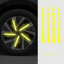 8 piezas Pegatinas reflectantes para neumáticos de coche, vehículo eléctrico, motocicleta, bicicleta. Se pueden pegar, de amplia practicidad, pegatinas de colores, accesorios para automóviles y bicicletas (color aleatorio)