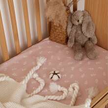 2pcs Pink Flower Fitted Baby Crib Sheet Set, Breathable Soft Infant Mattress Cover - Multicolor - View 4