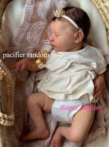 Muñeca renacida realista de 50 cm con piel pintada en 3D y vena vascular. Bebé recién nacida de vinilo suave de 50 cm, adorable juguete para dormir, regalo de cumpleaños (algunas piezas son aleatorias, incluyendo chupete, biberón, accesorios para el cabello y ropa).