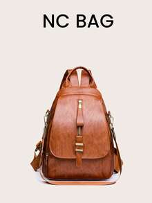 Large Capacity Women's Fashionable Backpack - Brown - View 1