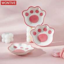 Japanisches süßes Katzenpfoten Geschmacksgericht Keramik Cartoon Dessertteller Soja Obst Saucenplatte Gewürzschüssel Haushalts Dip Geschirr