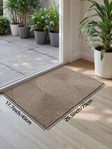1PC-Khaki Striped Geometric Vintage Door Mat,Modern Style All-Season Entrance Mat Of Polyester,Fade-Resistant,Low Profile, Non-Slip, Easy To Clean, Suitable For Patio, Indoor, Outdoor, Garden, Corridor Home Decor - Khaki - View 14