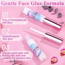 Face Makeup Glue For Rhinestones, Cosmetic Face Glitter Glue Long Lasting Waterproof Face Glue Adhesive For Eye Jewels Face Gems Rhinestone Chunky Body Glitter - 1 - View 3