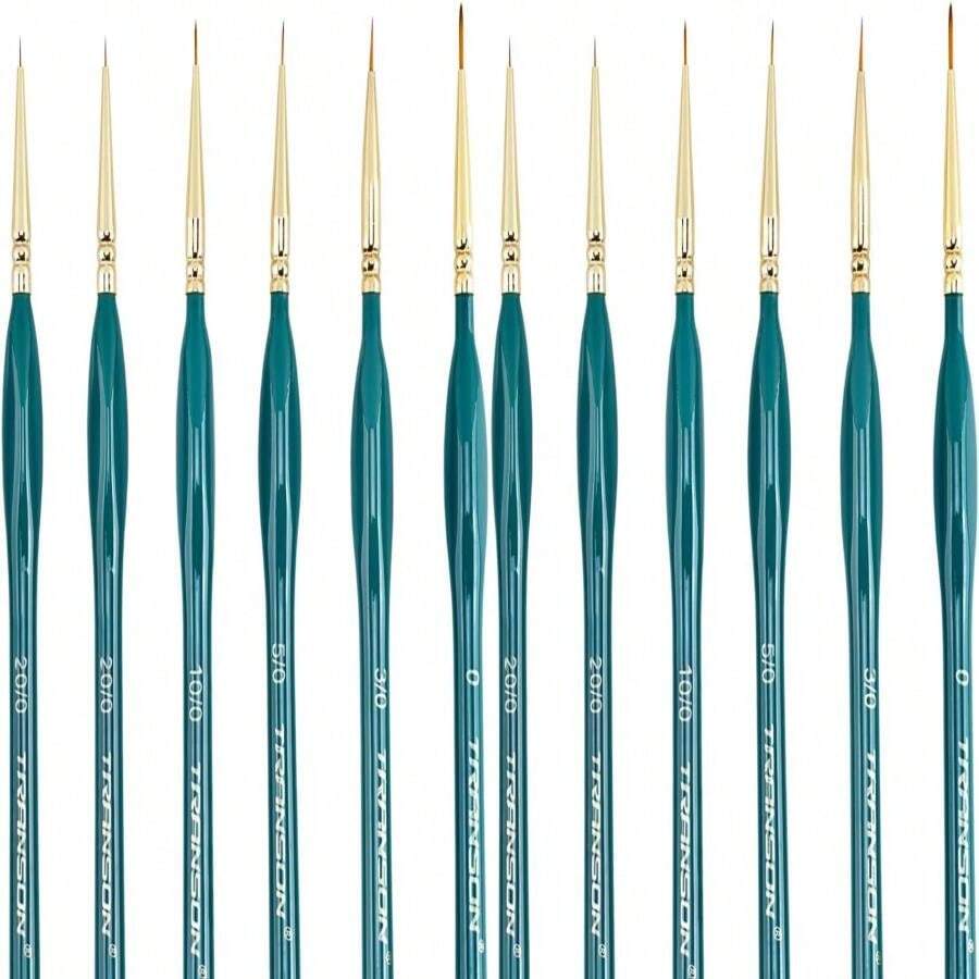 Transon Detail Thin Paint Brush Set 6pcs For Model Minature Craft And Art Painting Green - 6 Pcs - View 1