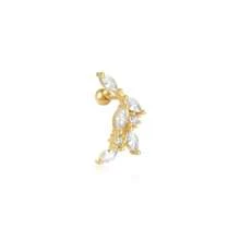 1 pièce/2 pièces Boucles d'oreilles à clou en zircone forme de feuille, couleur or/argent, convient pour la décoration de fête et le port quotidien