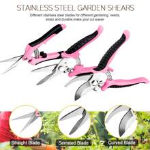 3pcs Pink Professional Flower Scissors - Portable Flower Scissors Set With Box Packaging, Suitable For Cutting Flowers, Fruits And Vegetables, Garden Pruning Tools | Portable Handle | Durable Pruning Scissors, Without Gloves