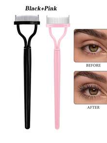 Pente para cílios 2 em 1 em aço inoxidável, escova para cílios, separador de cílios, pente para cílios com tampa, ferramentas profissionais para pentear cílios e remover grumos, ferramenta para pentear cílios em formato de leque para maquiagem dos olhos, extensão de cílios, gel para cílios, ferramenta para extensão de cílios com design curvo, conjunto de maquiagem para cílios feminino, aplicador de cílios não irritante, cria cílios perfeitos, compacto e portátil para viagens, maquiagem, barato, decoração de quarto, penteadeira, viagens, quarto, acessórios de maquiagem, barato, lembrancinhas, maquiagem, ferramentas de maquiagem, coisas baratas, presentes, presentes para mulheres, presentes de Natal